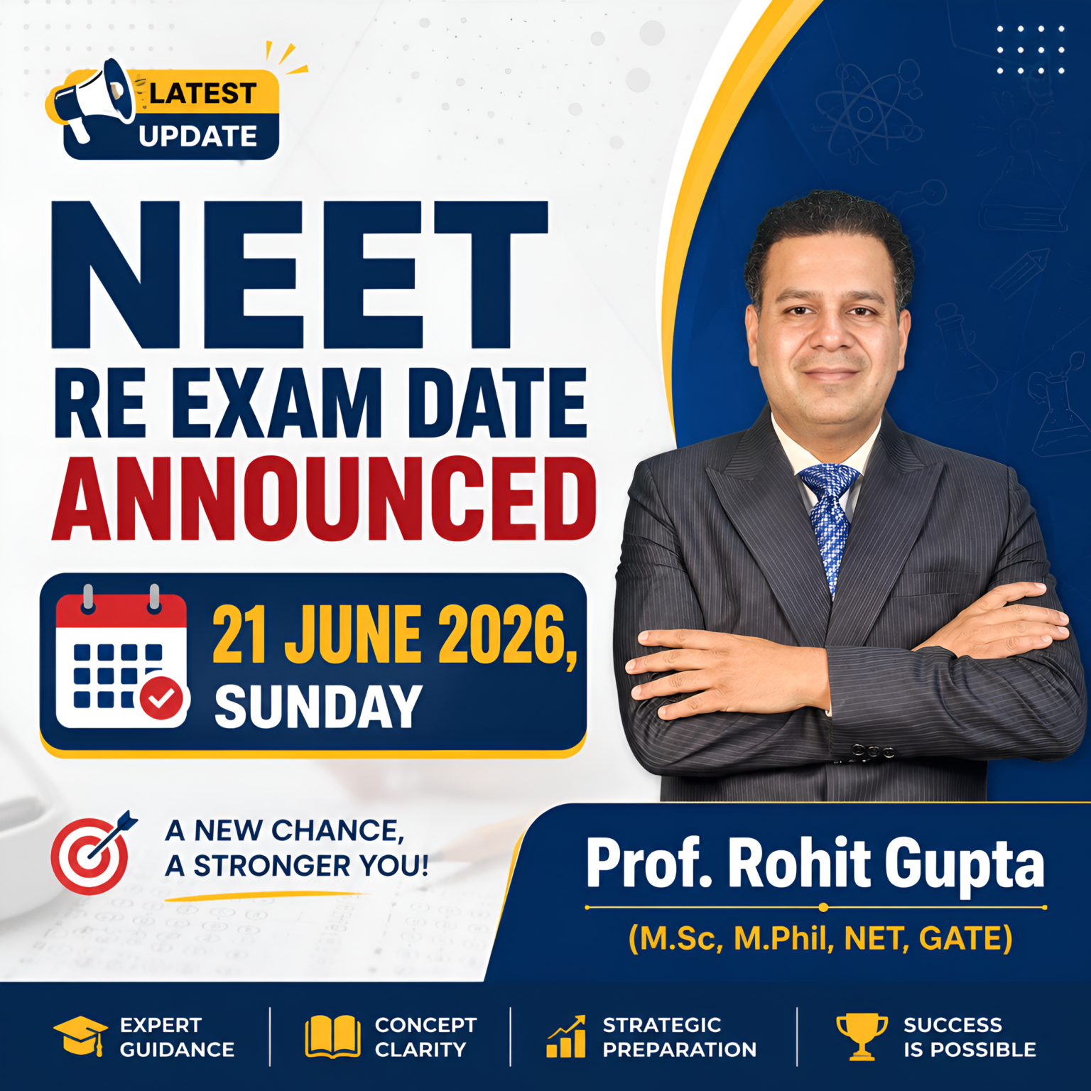 NEET Re-Exam 2026 Date Announced – 21 June 2026 (Sunday)
